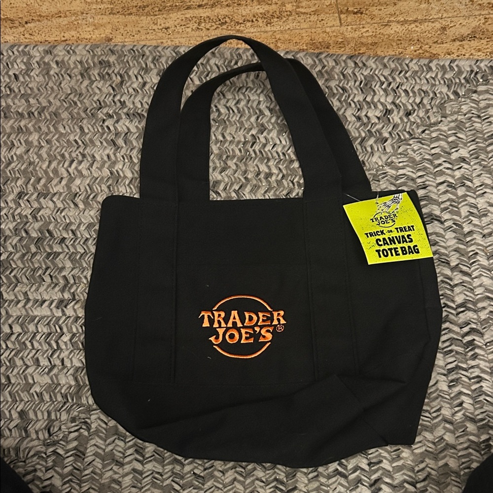 Trader Joe's Black Canvas Tote Bag